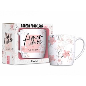 Caneca Porcelana Urban 300ml - Amor de Mãe o Melhor Brasfoot