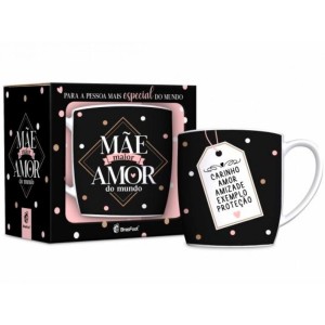 Caneca Porcelana Urban 300ml - Mãe Maior Amor do Mundo Brasfoot