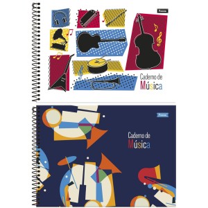 Caderno de Música 1/4 Horizontal 80 Folhas Foroni