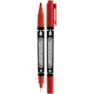 Marcador Permanente Multiuso Ponta Dupla MM-100 Vermelho Gramp Line