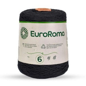 Barbante N.6 250 - Preto 600g EuroRoma
