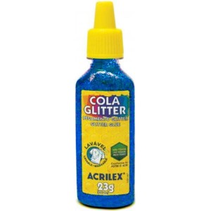 Cola Glitter 23g Azul Lavável Acrilex