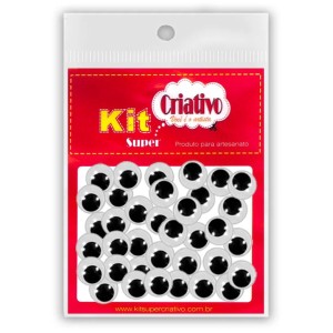 Olhos Móveis 12mm c/40 Kit Super Criativo