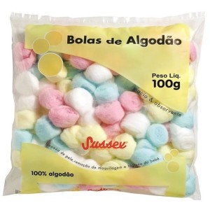 Bolas de Algodão Colorido 50g Sussex