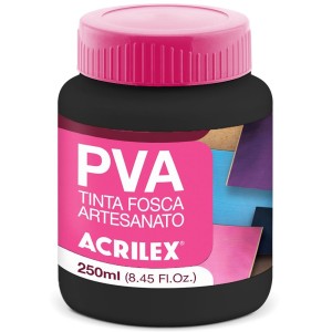 Tinta PVA Fosca 250ml - Preto 520 Acrilex