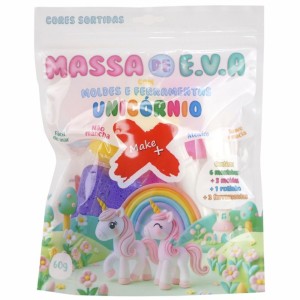 Kit Massinha de EVA com Moldes e Ferramentas 60g - Unicórnio Make+