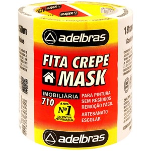 Fita Crepe Branca 18mm x 50m - Pacote com 6 Rolos Adelbras