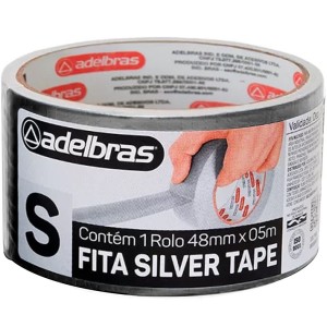 Fita Silver Tape 48mm x 5m Preta Adelbras