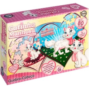 Quebra-Cabeça - Gatinha Manhosa 80 Peças 12105 Toia Brinquedos