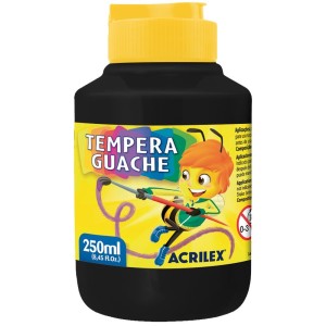 Tempera Guache 250ml - Preto 520 Acrilex
