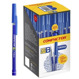 Caneta Esferográfica 1.2mm 07B Azul c/50 Compactor