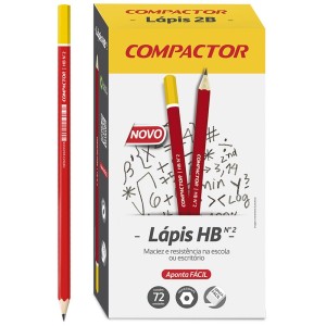 Lápis Preto N2 Hexagonal HB - Caixa com 72 Compactor