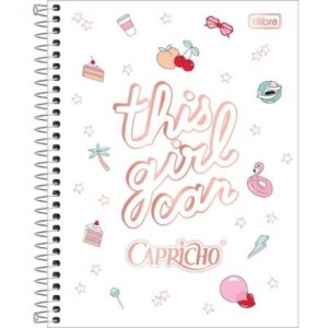 Caderno Colegial 1 Matéria Capricho 80fls Tilibra