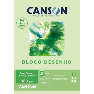 Bloco de Desenho A4 Branco 180g 20 Folhas Canson
