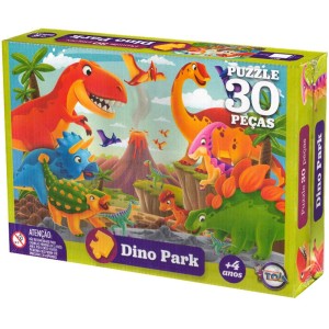 Quebra-Cabeça - Dino Park 30 Peças 12217 Toia Brinquedos