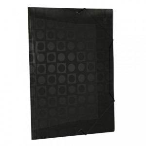 Pasta com Elástico Decorada Preta 301PR DAC