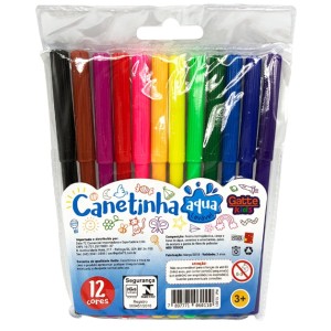 Canetinha Hidrográfica 12 Cores Aqua Gatte