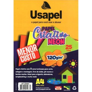 Bloco Criativo A4 Neon 120g 25fls Usapel